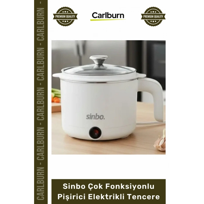 #Tencere 800ml 400W Buharlı Aparatlı Hızlı Pratik Beyaz Sinbo Çok Fonksiyonlu Pişirici Elektrikli Tencere