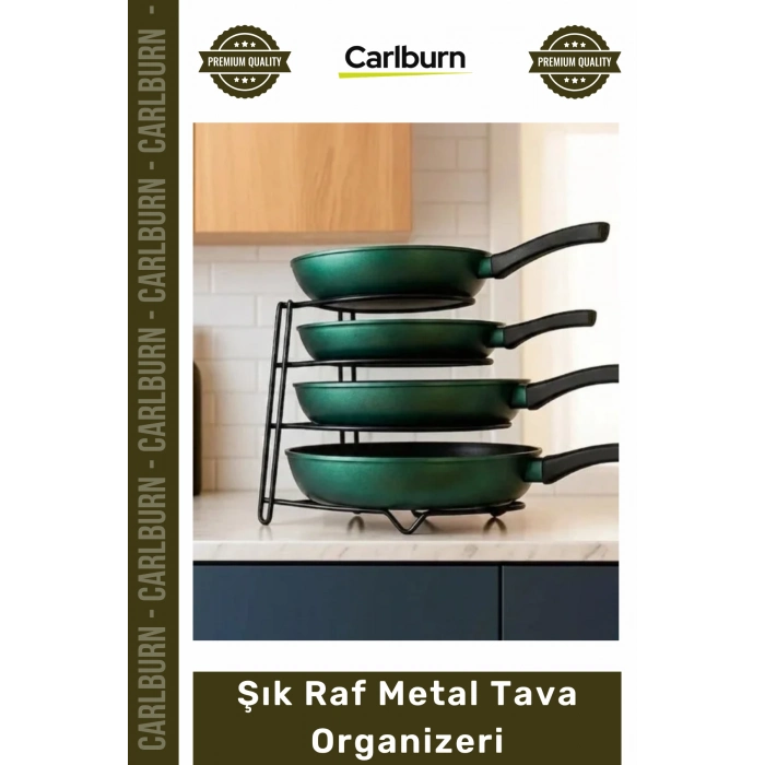 #Organizer Mutfak Dolabı İçi Çok Katlı Yer Tasarrufu Sağlayan Dayanıklı Siyah Modern Şık Raf Metal Tava Organizeri