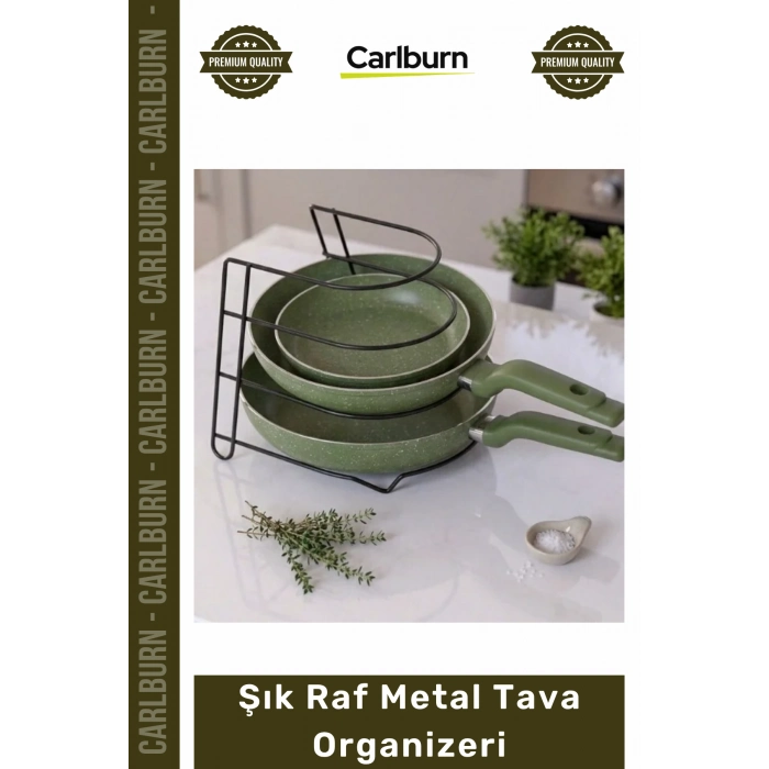 #Organizer Mutfak Dolabı İçi Çok Katlı Yer Tasarrufu Sağlayan Dayanıklı Siyah Modern Şık Raf Metal Tava Organizeri