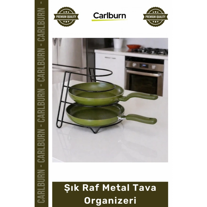 #Organizer Mutfak Dolabı İçi Çok Katlı Yer Tasarrufu Sağlayan Dayanıklı Siyah Modern Şık Raf Metal Tava Organizeri