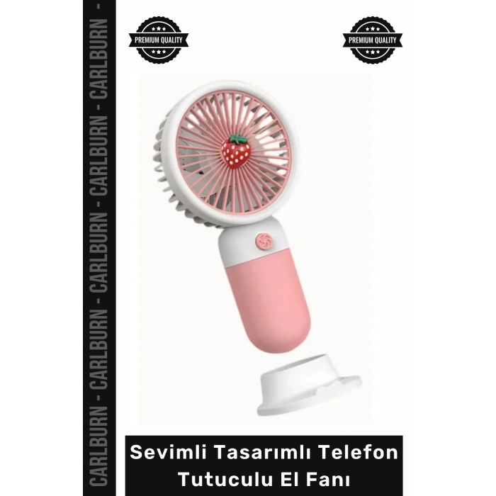 #ElFanı USB Şarjlı Taşınabilir Meyve Figürlü Masaüstü Sevimli Tasarımlı Telefon Tutuculu El Fanı