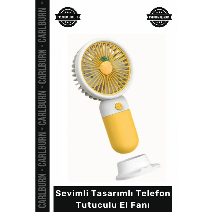 #ElFanı USB Şarjlı Taşınabilir Meyve Figürlü Masaüstü Sevimli Tasarımlı Telefon Tutuculu El Fanı