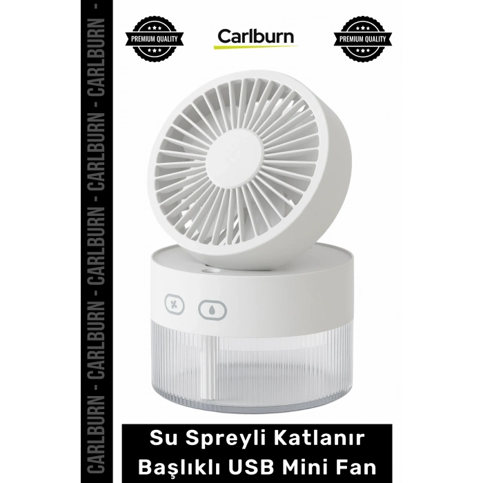 #Vantilatör Masaüstü Şarjlı Portatif Hava Soğutucu Işıklı Su Spreyli Katlanır Başlıklı USB Mini Fan