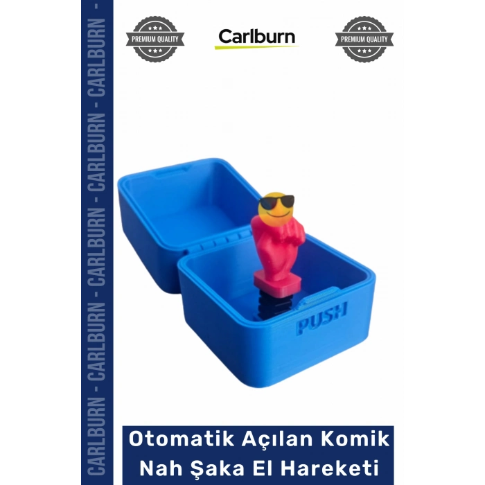 #Hediye 3D Baskılı Butona Basınca Otomatik Açılan Komik Şaka Nah El Hareket Hediyesi - Mavi