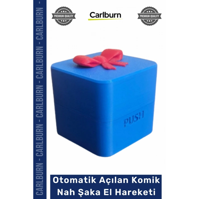 #Hediye 3D Baskılı Butona Basınca Otomatik Açılan Komik Şaka Nah El Hareket Hediyesi - Mavi