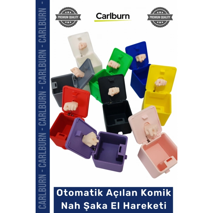 #Hediye 3D Baskılı Butona Basınca Otomatik Açılan Komik Şaka Nah El Hareket Hediyesi - Mavi