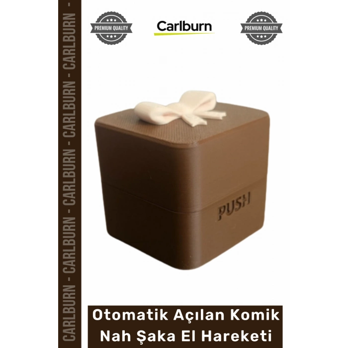 #Hediye 3D Baskılı Butona Basınca Otomatik Açılan Komik Şaka Nah El Hareket Hediyesi - Kahverengi