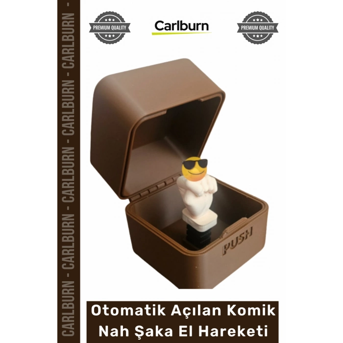 #Hediye 3D Baskılı Butona Basınca Otomatik Açılan Komik Şaka Nah El Hareket Hediyesi - Kahverengi
