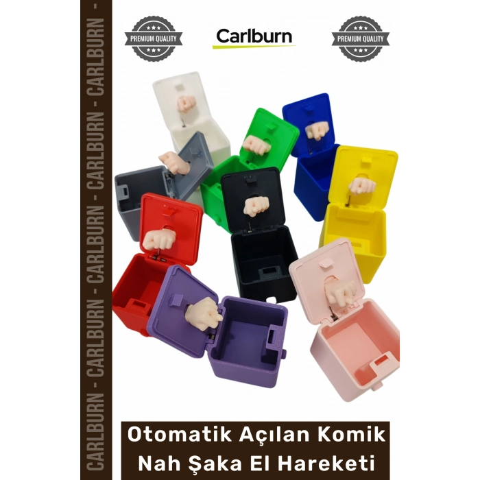 #Hediye 3D Baskılı Butona Basınca Otomatik Açılan Komik Şaka Nah El Hareket Hediyesi - Kahverengi