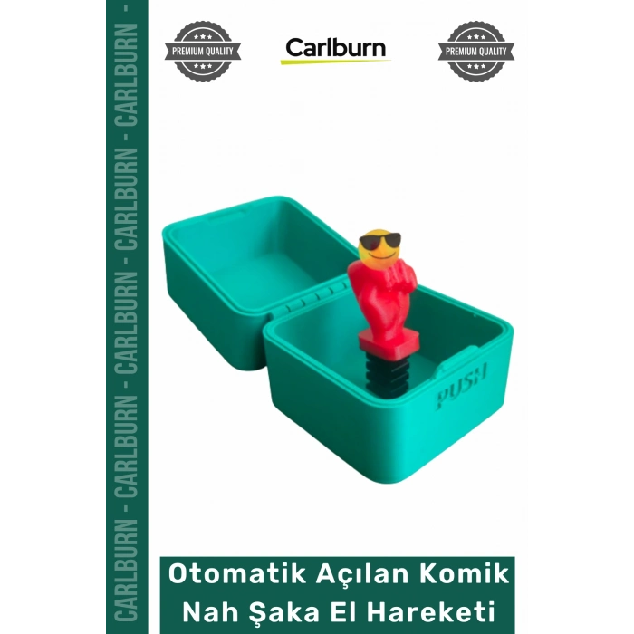 #Hediye 3D Baskılı Butona Basınca Otomatik Açılan Komik Şaka Nah El Hareket Hediyesi - Yeşil