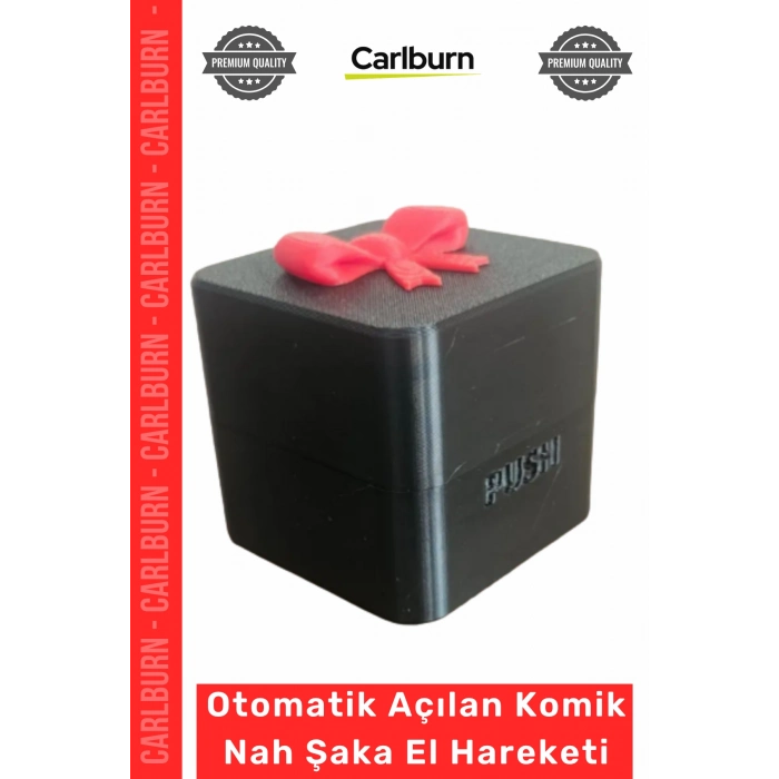 #Hediye 3D Baskılı Butona Basınca Otomatik Açılan Komik Şaka Nah El Hareket Hediyesi - Siyah