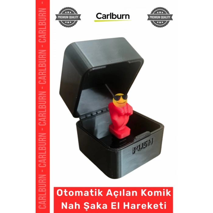 #Hediye 3D Baskılı Butona Basınca Otomatik Açılan Komik Şaka Nah El Hareket Hediyesi - Siyah