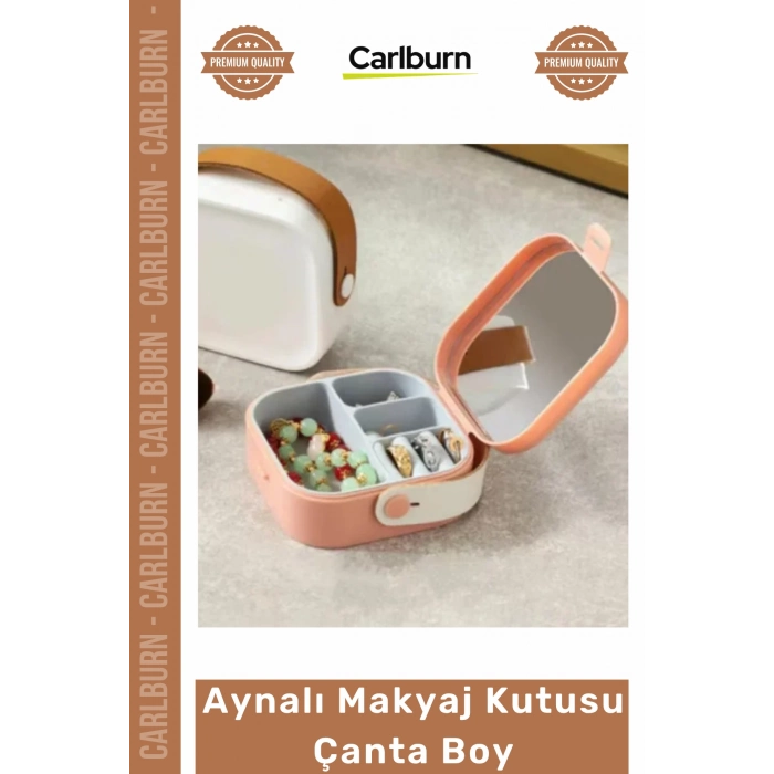 #MakyajÇantası Seyahat Tipi Takı Çantası Kompakt Şık Taşınabilir Organizer Aynalı Makyaj Kutusu Çanta Boy