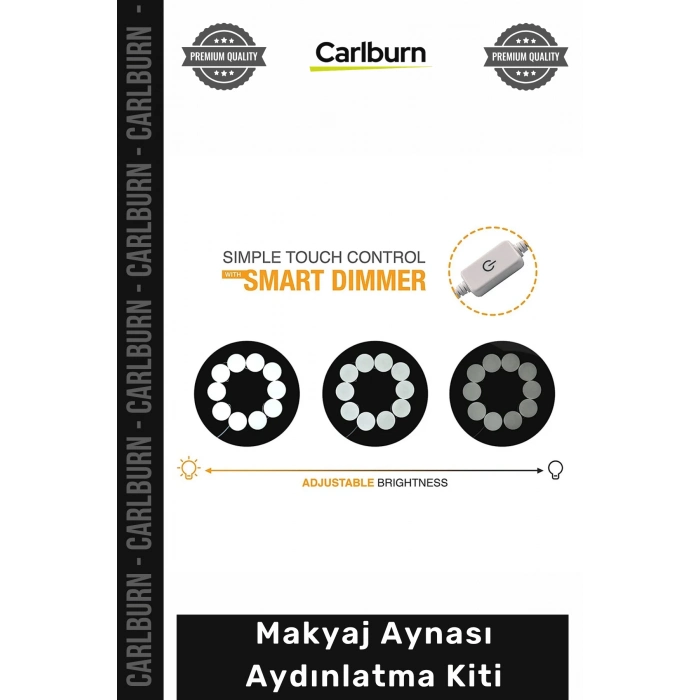 #Ayna 10 Adet G5 Led Ampul Kademeli Dimmer Dokunmatik Hafızalı 12V Şık Makyaj Aynası Aydınlatma Kiti