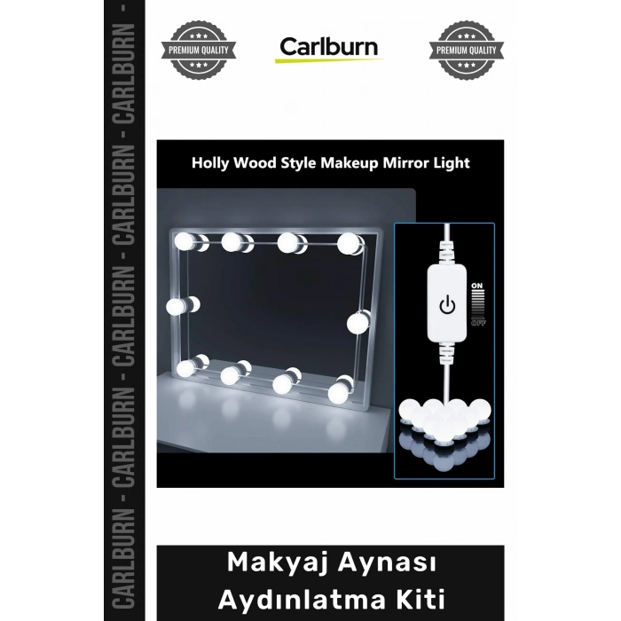 #Ayna 10 Adet G5 Led Ampul Kademeli Dimmer Dokunmatik Hafızalı 12V Şık Makyaj Aynası Aydınlatma Kiti