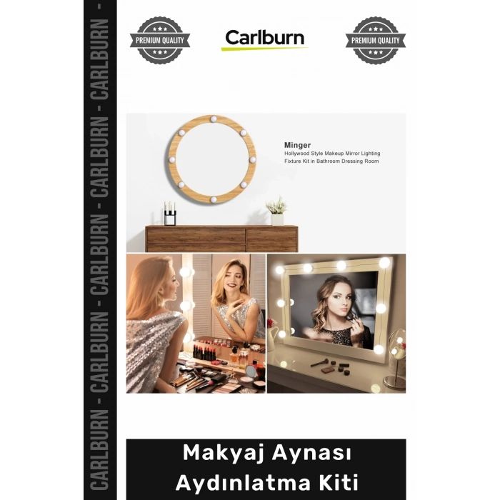#Ayna 10 Adet G5 Led Ampul Kademeli Dimmer Dokunmatik Hafızalı 12V Şık Makyaj Aynası Aydınlatma Kiti