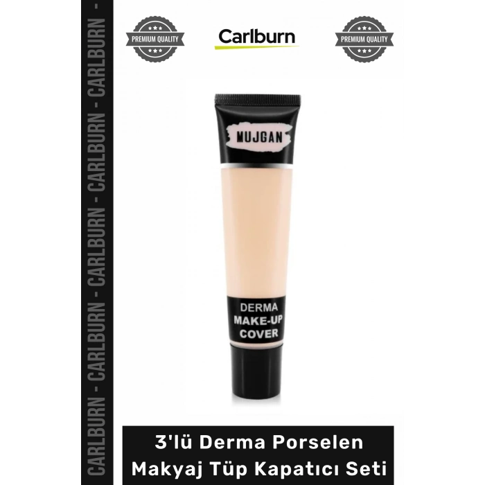 #Makyaj Mat Bitişli Aydınlatıcı Kontür Etkili 3lü Derma Porselen Makyaj Tüp Kapatıcı Seti