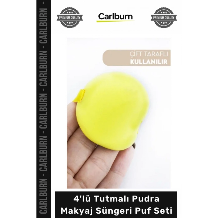#Kozmetik Yumuşak Dokulu Profesyonel Kapatıcı Aplikatörü 4lü Tutmalı Pudra Makyaj Süngeri Puf Set