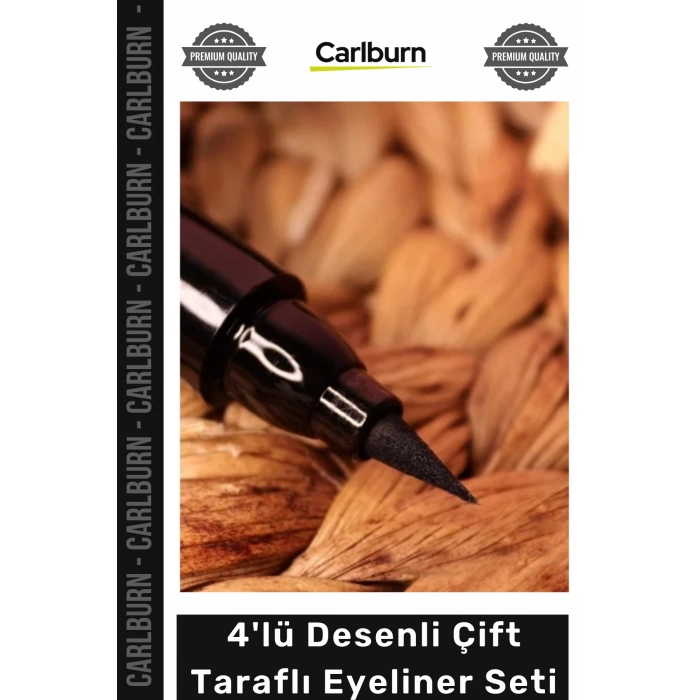 Yaratıcı Dekoratif Çift Taraflı Yoğun Siyah Pigment Makyaj 4lü Desenli Çift Taraflı Eyeliner Seti