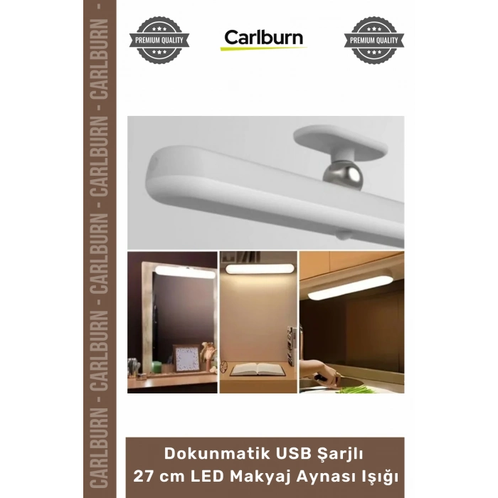 #AynaIşığı Taşınabilir Kısılabilir Modern Dokunmatik USB Şarjlı 27 cm LED Makyaj Aynası Işığı