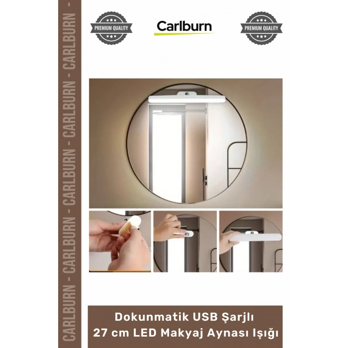 #AynaIşığı Taşınabilir Kısılabilir Modern Dokunmatik USB Şarjlı 27 cm LED Makyaj Aynası Işığı