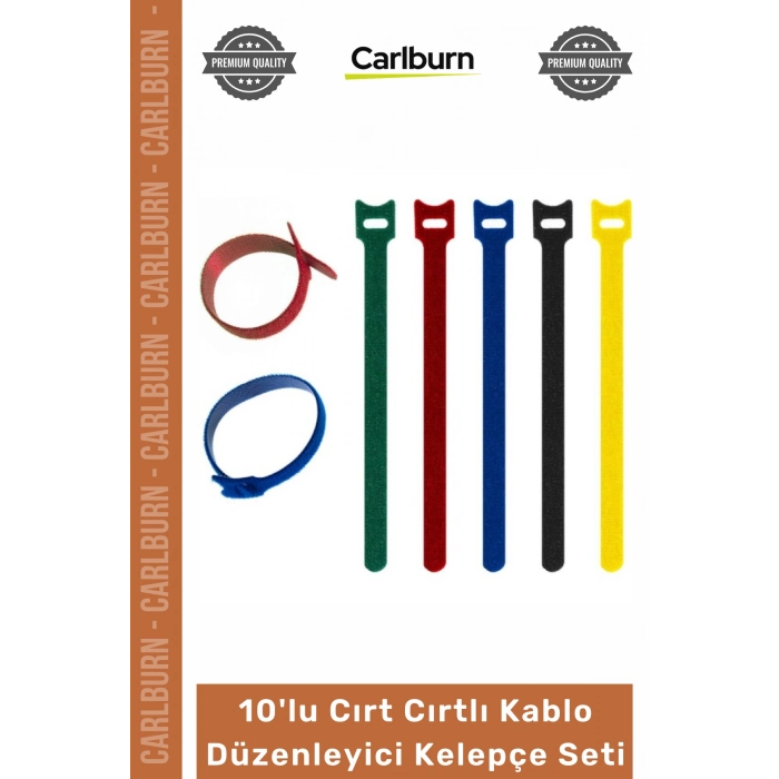 #Organizer Naylon Siyah Çok Amaçlı Organizer Şık 10lu Cırt Cırtlı Kablo Düzenleyici Kelepçe Seti - 15cm