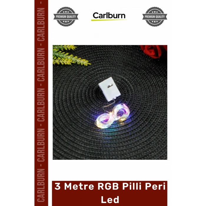 #PeriLed Renkli Dekoratif Bakır Tel Işıklandırma Yılbaşı Süsleme 3 Metre RGB Pilli Peri Led