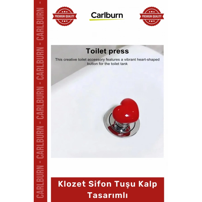 Özel Üretim Banyo Aksesuarı Yapışkanlı Şık Modern Dekoratif Estetik Klozet Sifon Tuşu Kalp Tasarımlı