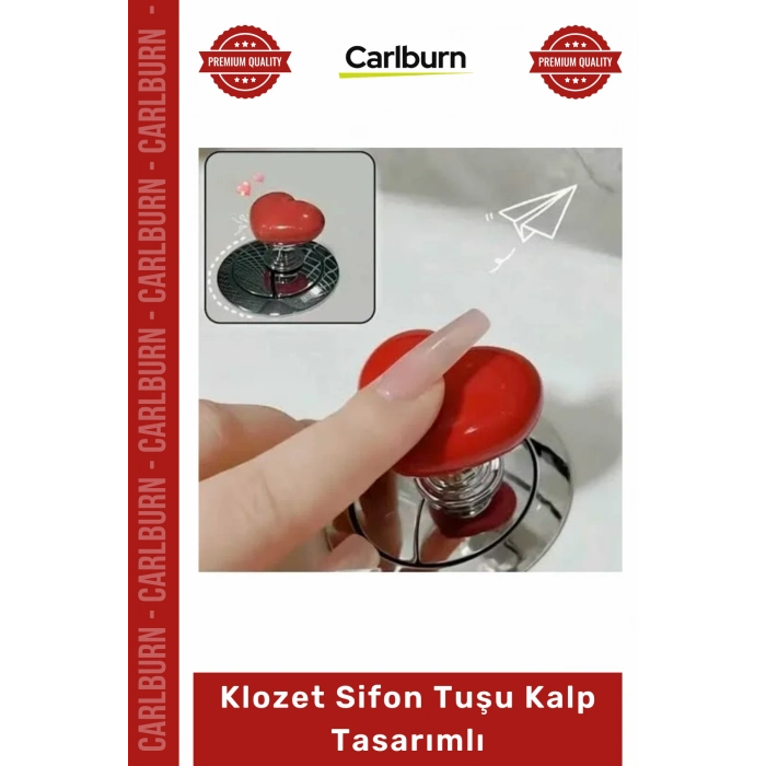 Özel Üretim Banyo Aksesuarı Yapışkanlı Şık Modern Dekoratif Estetik Klozet Sifon Tuşu Kalp Tasarımlı