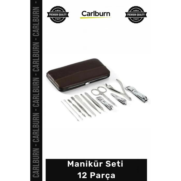 #Manikür Paslanmaz Çelik Deri Çanta Profesyonel Bakım Tırnak Pense Cımbız Manikür Seti 12 Parça