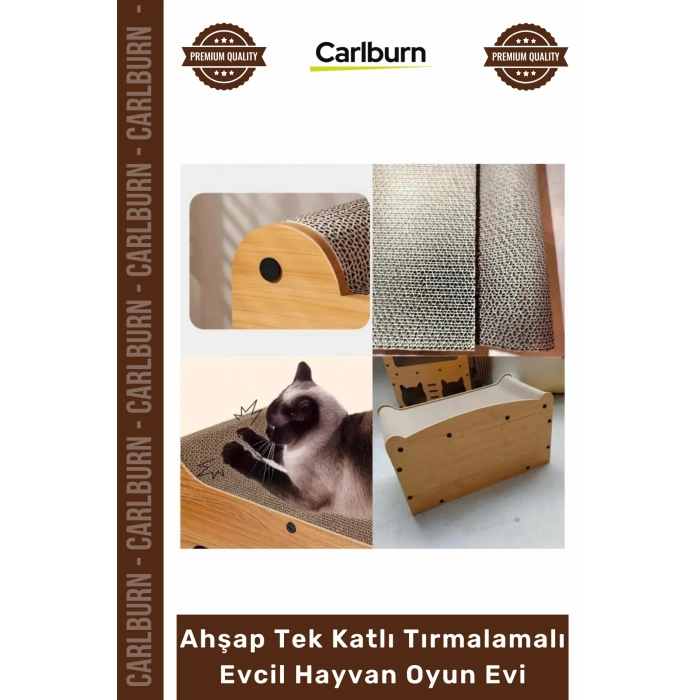 #OyunEvi Modern Kedi Köpek Yuvası Peluşlu Ahşap Tek Katlı Tırmalamalı Evcil Hayvan Oyun Evi