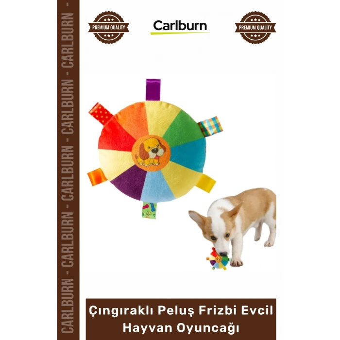 #Petshop İnteraktif Sesli Isırma Çekiştirme Yumuşak Çıngıraklı Peluş Frizbi Evcil Hayvan Oyuncağı