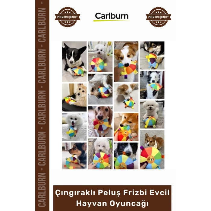 #Petshop İnteraktif Sesli Isırma Çekiştirme Yumuşak Çıngıraklı Peluş Frizbi Evcil Hayvan Oyuncağı