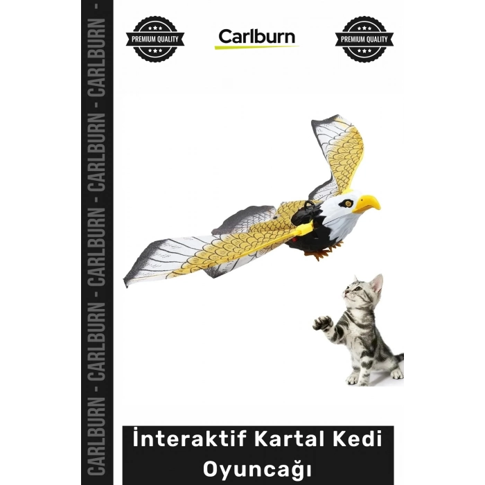 #Petshop Hareketli Kanatlı Pilli Avlanma İçgüdüsü Destekleyen Egzersiz İnteraktif Kartal Kedi Oyuncağı