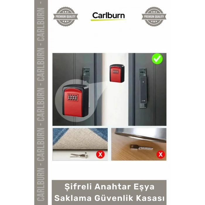 #Kasa Dış Mekan Airbnb Ofis Dayanıklı Kırmızı Şifreli Anahtar Eşya Saklama Güvenlik Kasası
