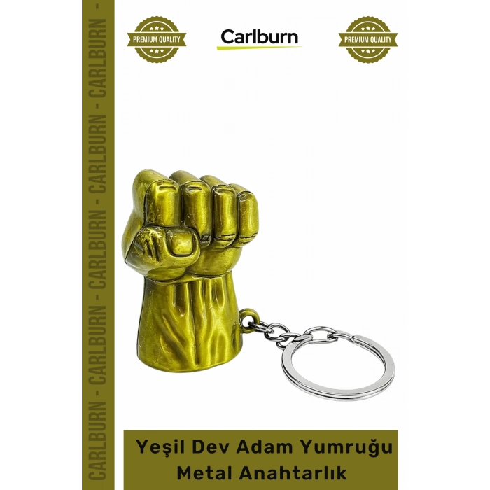 Özel Üretim Figür Koleksiyonluk Kaliteli Dayanıklı Şık Estetik Yeşil Dev Adam Yumruğu Metal Anahtarlık