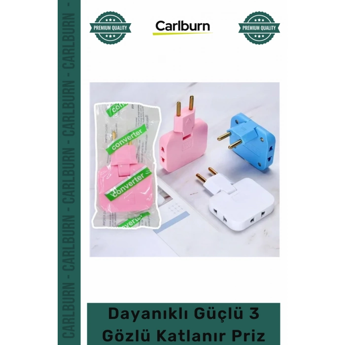 #3LüPriz Şık Modern Tasarım Çoklu Elektrik Ünitesi Dayanıklı Pratik Güçlü 3 Gözlü Katlanır Priz