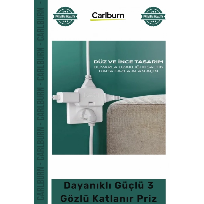 #3LüPriz Şık Modern Tasarım Çoklu Elektrik Ünitesi Dayanıklı Pratik Güçlü 3 Gözlü Katlanır Priz