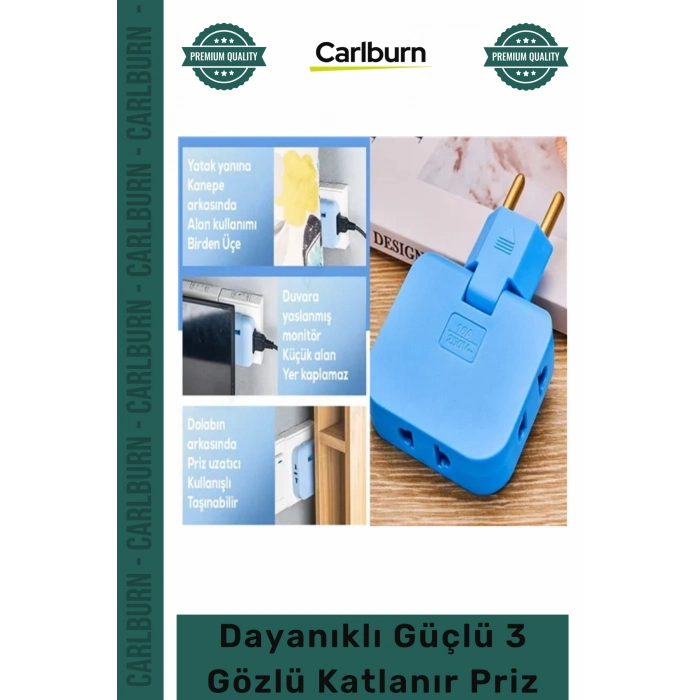 #3LüPriz Şık Modern Tasarım Çoklu Elektrik Ünitesi Dayanıklı Pratik Güçlü 3 Gözlü Katlanır Priz