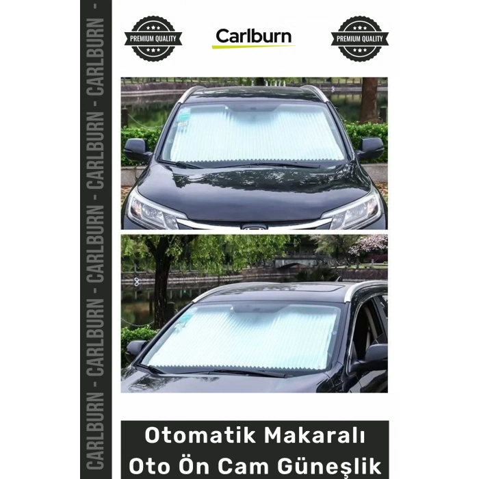 #Güneşlik Isı Yansıtıcı Alüminyum Folyo Pratik Sıcaktan Koruyan Araç Otomatik Makaralı Oto Ön Cam Güneşlik