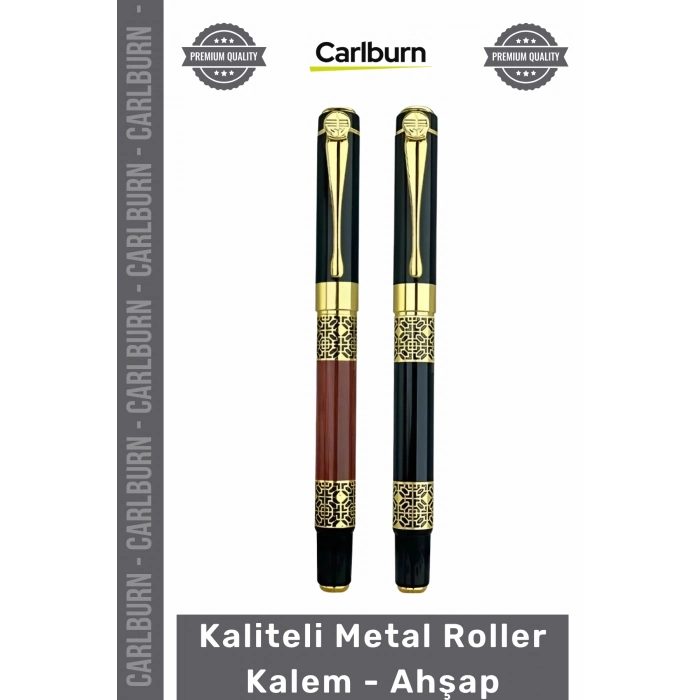 Özel Üretim Lüks Şık Tasarım Kurumsal Hediyelik Promosyon Logolu Kaliteli Metal Roller Kalem Ahşap