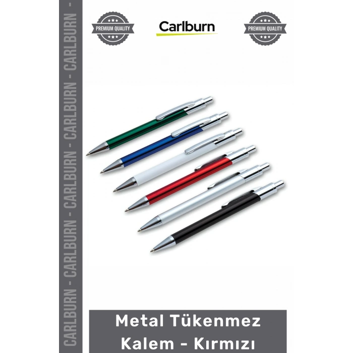 Özel Üretim Şık Ofis Hediyelik Promosyon Logolu Tasarım Dayanıklı Metal Tükenmez Kalem Kırmızı