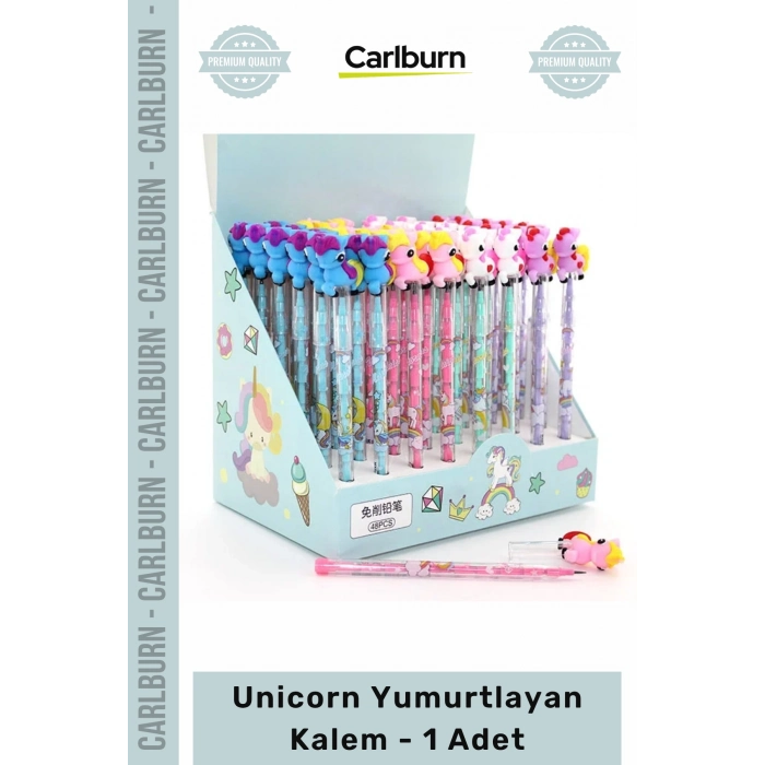 #Kalem 17 cm Unicorn Figürlü Okul Ofis Hediyelik Renkli Canlı Tasarım Unicorn Yumurtlayan Kalem - 1 Adet