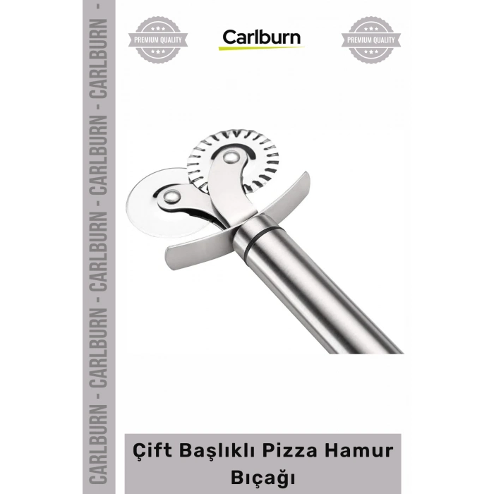 Özel Üretim Paslanmaz Çelik Profesyonel Keskin Dayanıklı Pratik Çift Başlıklı Pizza Hamur Bıçağı