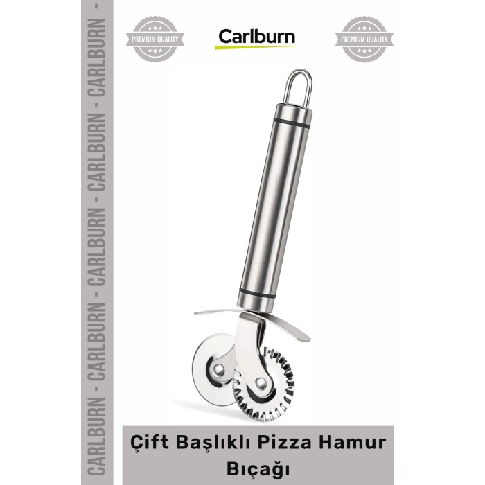 Özel Üretim Paslanmaz Çelik Profesyonel Keskin Dayanıklı Pratik Çift Başlıklı Pizza Hamur Bıçağı