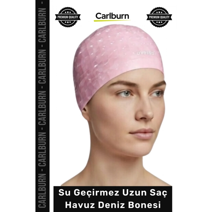 #Bone Uzun Saç Kaymaz Su Geçirmez Sızdırmaz Yüzücü Havuz Deniz Bonesi Elastik Bez Yüzme Şapkası 2li Set