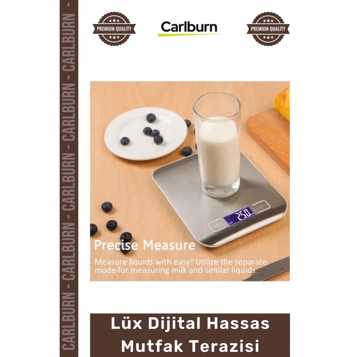 #HassasTerazi Paslanmaz Çelik Metal 5 Kg 1 Gr Hassas LCD Ekran Gümüş Şık Lüx Dijital Mutfak Terazisi