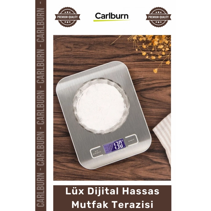 #HassasTerazi Paslanmaz Çelik Metal 5 Kg 1 Gr Hassas LCD Ekran Gümüş Şık Lüx Dijital Mutfak Terazisi