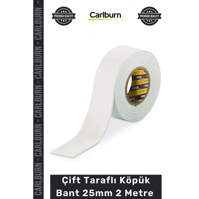 #Bant Güçlü Yapışkanlı Montaj Mukavemetli Pürüzsüz Çift Taraflı Köpük Bant 25mm 2 Metre - 1 Adet