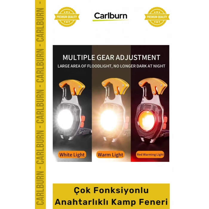 #KampFeneri Manyetik Şarjlı LED Çakmaklı Metal Profesyonel Çok Fonksiyonlu Anahtarlıklı Kamp Feneri
